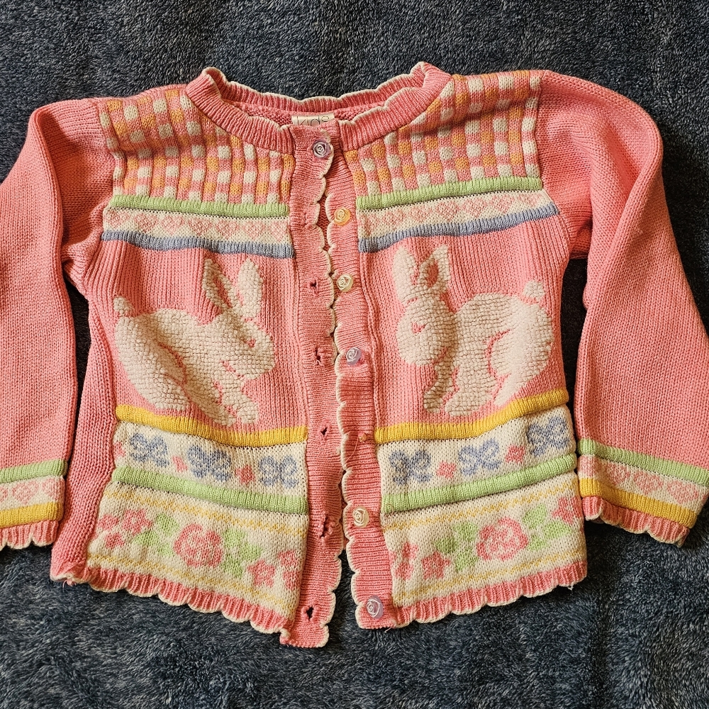 Vtg girls bunny sweater